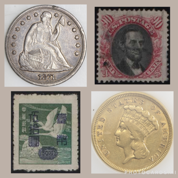 Both Stamp & Coin Auction Catalog Subscriptions - 1 Year (12 catalogs)